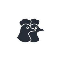 chicken face icon. .Editable stroke.linear style sign for use web design,logo.Symbol illustration. vector