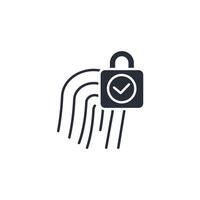 biometrics lock icon. .Editable stroke.linear style sign for use web design,logo.Symbol illustration. vector