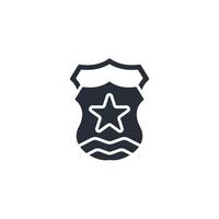 badge police icon. .Editable stroke.linear style sign for use web design,logo.Symbol illustration. vector