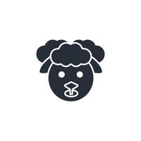 sheep face icon. .Editable stroke.linear style sign for use web design,logo.Symbol illustration. vector