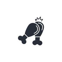 chicken thigh icon. .Editable stroke.linear style sign for use web design,logo.Symbol illustration. vector