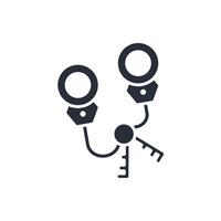 handcuffs icon. .Editable stroke.linear style sign for use web design,logo.Symbol illustration. vector