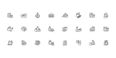 grocery icon set..Editable stroke.linear style sign for use web design,logo.Symbol illustration. vector