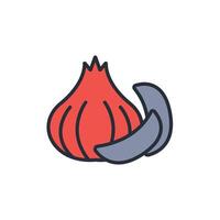 Garlic icon. .Editable stroke.linear style sign for use web design,logo.Symbol illustration. vector