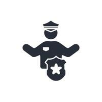 Police icon. .Editable stroke.linear style sign for use web design,logo.Symbol illustration. vector