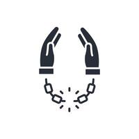 handcuffs freedom icon. .Editable stroke.linear style sign for use web design,logo.Symbol illustration. vector