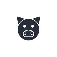 pig face icon. .Editable stroke.linear style sign for use web design,logo.Symbol illustration. vector