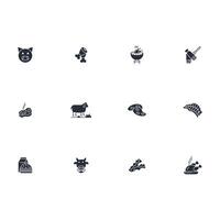 Meat icon set..Editable stroke.linear style sign for use web design,logo.Symbol illustration. vector