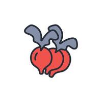 radish icon. .Editable stroke.linear style sign for use web design,logo.Symbol illustration. vector