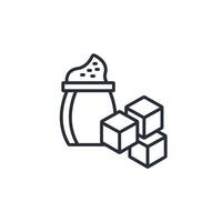Sugar icon. .Editable stroke.linear style sign for use web design,logo.Symbol illustration. vector