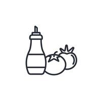tomato sauce icon. .Editable stroke.linear style sign for use web design,logo.Symbol illustration. vector