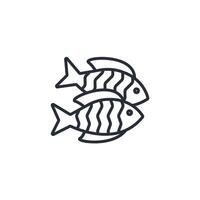 Salmon icon. .Editable stroke.linear style sign for use web design,logo.Symbol illustration. vector