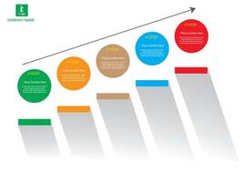 Modern business steps to success charts and graphs vector