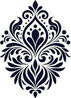 A black and white design with a floral pattern vector