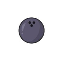 bowling ball in outline flat design. vector