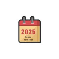 new year calendar in outline flat design. vector