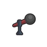 desktop microphone in outline flat design. vector