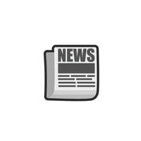 newspaper in outline flat design. vector