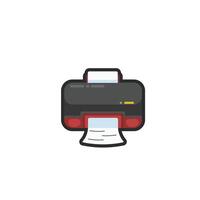 printer machine in outline flat design. vector