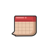 calendar paper in outline flat design. vector