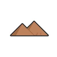 simple pyramids building in outline flat design. vector