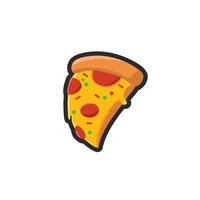 slice of pizza in outline flat design. vector