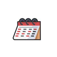 calendar paper in outline flat design. vector