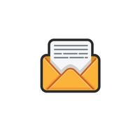 open message sign in outline flat design. vector
