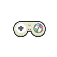 retro game stick controller in outline flat design. vector
