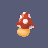 red mushroom in flat design. vector