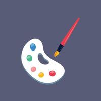 palette and brush paint tool in flat design. vector