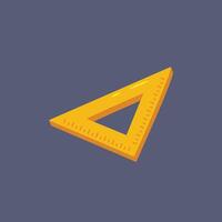 yellow triangle ruler in flat design. vector