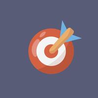 red circle target with arrow in flat design. vector