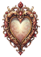 Luxurious Heart Frame with Intricate Ornate Design png