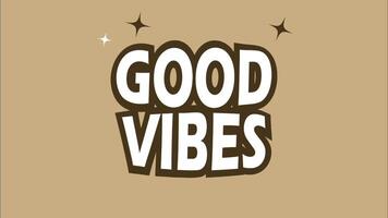 animation lettering design good vibes, colorful lettering, Good vibes vintage style. video