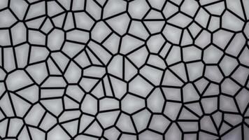Realistic abstract looping animation of the moving fancy textured shining glass triangles polygonal pattern. video