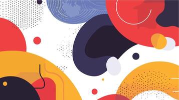 Abstract background red, yellow, and blue shapes vector