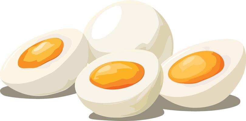 boiled eggs with bright yolks for use in food blog