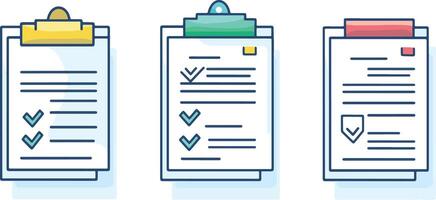 clipboard icons with different checklists vector