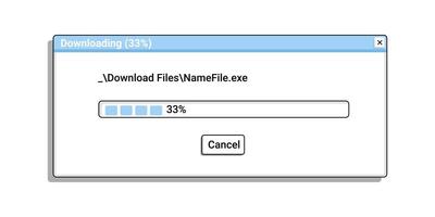 Old downloading program in blue colors. vector