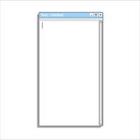 Old notes application for computer in blue color. vector
