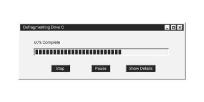 Old installation window in black color on screen. vector