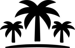 A black-and-white image of palm trees with a palm tree in the background. vector