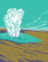Kilauea Caldera in Hawaii Volcanoes National Park WPA Poster Art vector