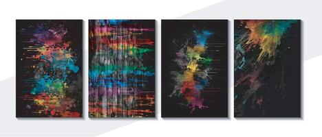 Abstract splashed watercolor textured background. Background set. vector