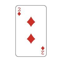 The playing card is red diamond number two. vector