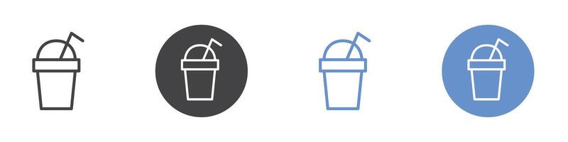 Smoothie icon Flat set in black and white color vector