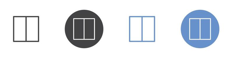 Vertical half layout icon Flat set in black and white color vector