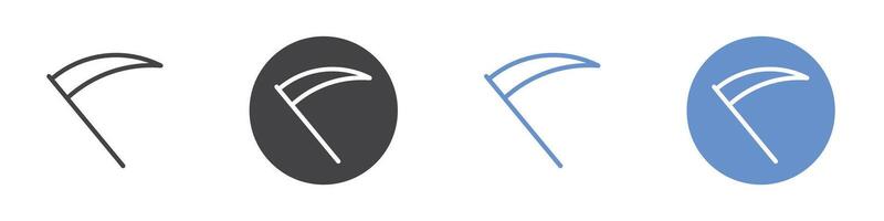 Scythe icon Flat set in black and white color vector