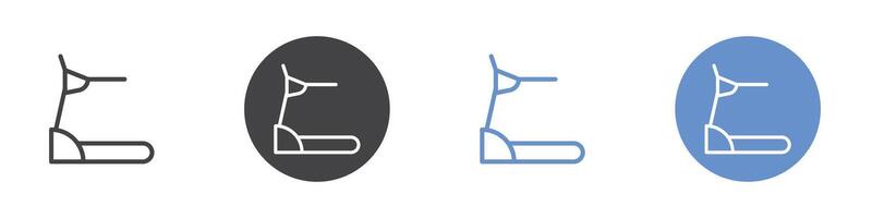 Treadmill icon Flat set in black and white color vector